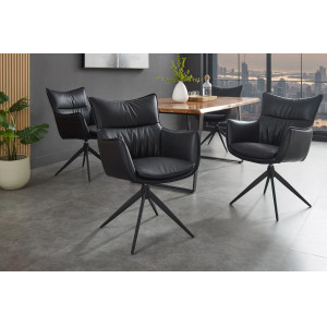 VOGUE design forgatható szék - fekete INVICTA