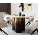 LUCENTE prémium márvány étkezőasztal - 140m - arany/ezüst