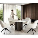 LUCENTE prémium márvány étkezőasztal - 140m - arany/ezüst