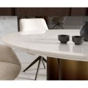 LUCENTE prémium márvány étkezőasztal - 140m - arany/ezüst