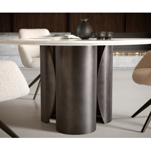 LUCENTE prémium márvány étkezőasztal - 140m - arany/ezüst