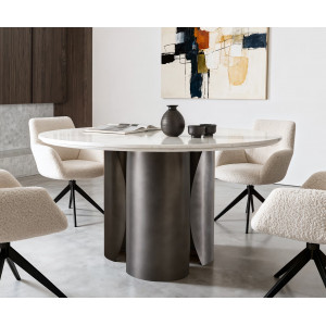 LUCENTE prémium márvány étkezőasztal - 140m - arany/ezüst