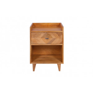 FAMOUS modern bársony éjjeliszekrény - szürke - Másolat