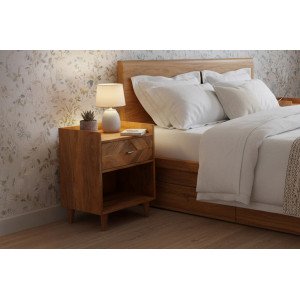 FAMOUS modern bársony éjjeliszekrény - szürke - Másolat INVICTA