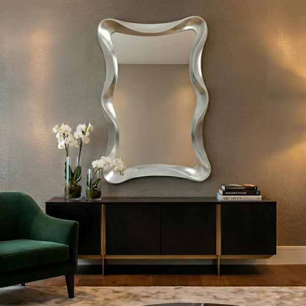 SILVA modern fali tükör 120 cm – ezüst