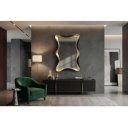 SILVA modern fali tükör 120 cm – fekete / arany