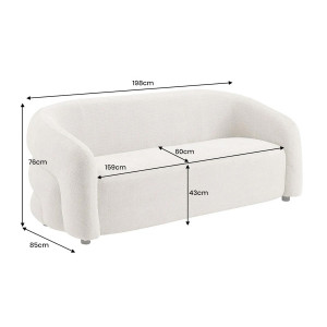 VOGUE design kanapé - 198cm - szürke