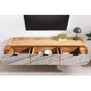 ORGANIC STONE tömör akác fali TV-szekrény - 160cm