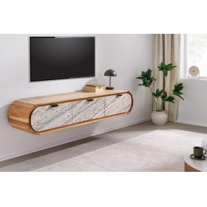 ORGANIC STONE tömör akác fali TV-szekrény - 160cm INVICTA