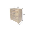 LAGOS tömör rózsafa fiókos komód