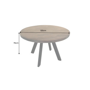 IRON CRAFT kerek mangófa asztal - 120cm - barna