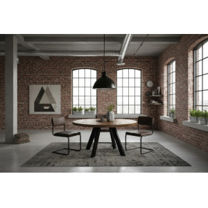 IRON CRAFT kerek mangófa asztal - 120cm - barna