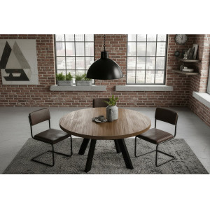 IRON CRAFT kerek mangófa asztal - 120cm - barna INVICTA