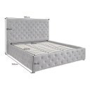 MERCURE modern ágykeret -  160x200cm - szürke bársony