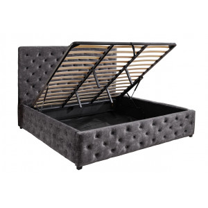 MERCURE modern ágykeret -  160x200cm - szürke bársony