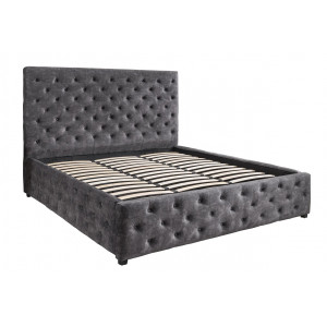 MERCURE modern ágykeret -  160x200cm - szürke bársony