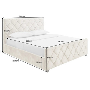 ELYSIUM modern ágykeret -  180x200cm - pezsgő