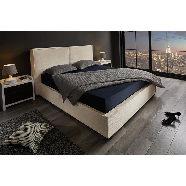 ROCCO modern kordbársony ágykeret -  180x200cm - beige