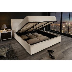 ROCCO modern kordbársony ágykeret -  180x200cm - beige Ágyak