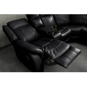 HOLLYWOOD dönthető mozi fotel 5 személyes - fekete
