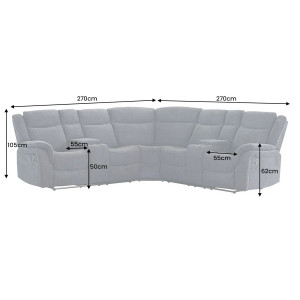 HOLLYWOOD dönthető mozi fotel 5 személyes - sötétszürke