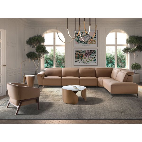 SOLAZZO prémium bőr sarokkanapé - jobbos kivitel