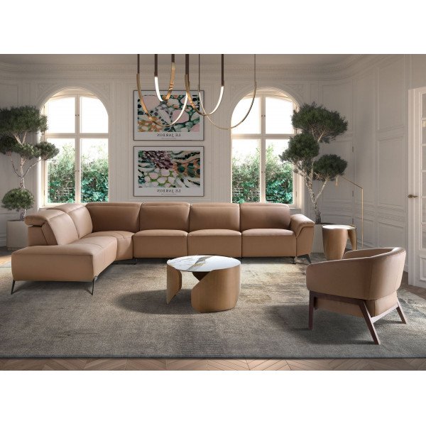 SOLAZZO prémium bőr sarokkanapé - balos kivitel