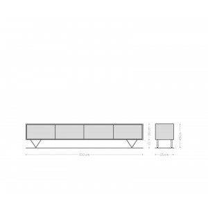 KELON prémium akác TV-szekrény - 200/220cm