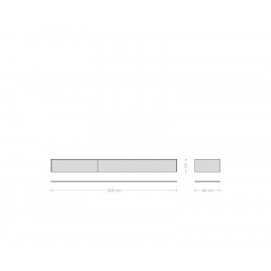 LITHOS  prémium kerámia fali TV-szekrény - 200cm