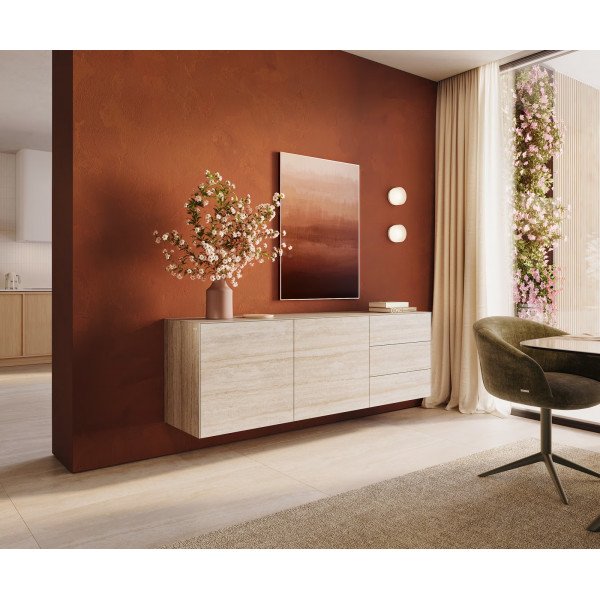 TRAVENO  prémium kerámia fali komód - 180cm