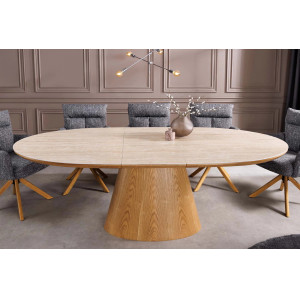 UNIQUE modern bővíthető étkezőasztal - 160-200cm - travertin