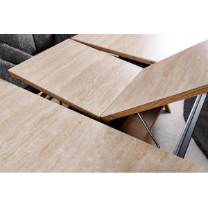 UNIQUE modern bővíthető étkezőasztal - 160-200cm - travertin