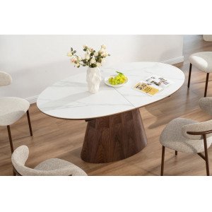 UNIQUE modern bővíthető étkezőasztal - 160-200cm - dió INVICTA