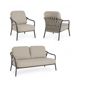 BREEZE prémium kültéri szett - szürke/fekete