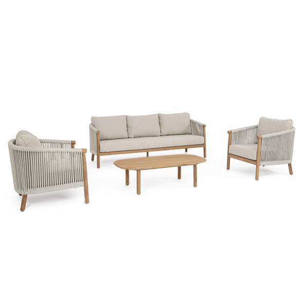 IMPERIA prémium teakfa kültéri szett - beige