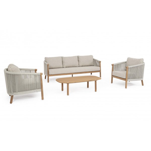 IMPERIA prémium teakfa kültéri szett - beige