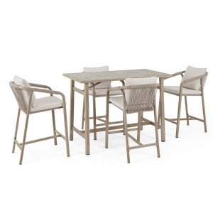 BRISA prémium kültéri étkező szett  - light beige BIZZOTTO