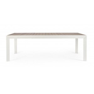 HORIZON modern bővíthető kültéri étkezőasztal - 160-240cm - fehér Étkezőasztalok