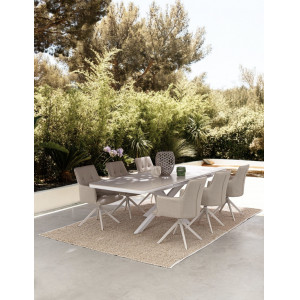 PASCAL prémium bővíthető kültéri étkezőasztal - 200-260cm -fehér