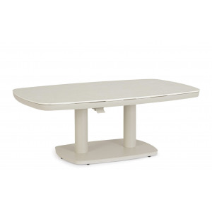 GRAVA állítható magasságú prémium kültéri kerámia étkezőasztal - 135cm - beige