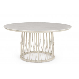 ISLA prémium kerek kültéri étkezőasztal -150cm - beige Étkezőasztalok