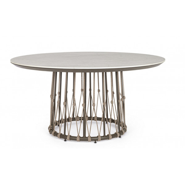 ISLA prémium kerek kültéri étkezőasztal -150cm - barna