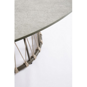 ISLA prémium kerek kültéri étkezőasztal -150cm - barna Étkezőasztalok