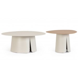 VIVA modern kültéri dohányzóasztal szett - beige Dohányzóasztal