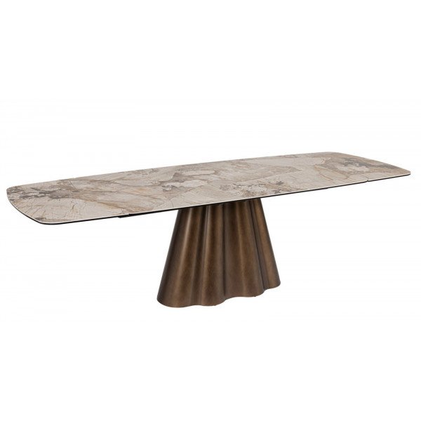 MARMINO design kerámia bővíthető étkezőasztal - 180-260cm - réz