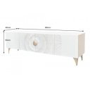 GOLDEN SUNSET design mangófa TV-szekrény - 180cm - fehér