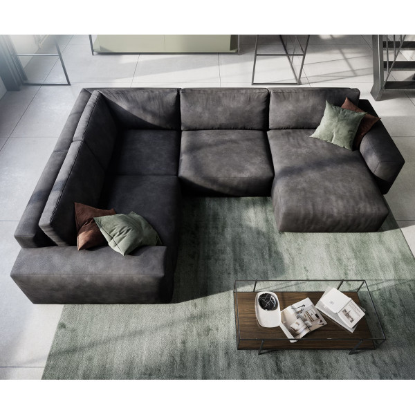 URBANO modern ülőgarnitúra - antracit - 300cm