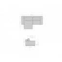 URBANO modern ülőgarnitúra - krémfehér - 230cm