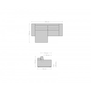 URBANO modern ülőgarnitúra - krémfehér - 230cm