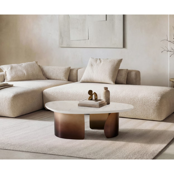 MARVINIA prémium márvány dohányzóasztal -  arany